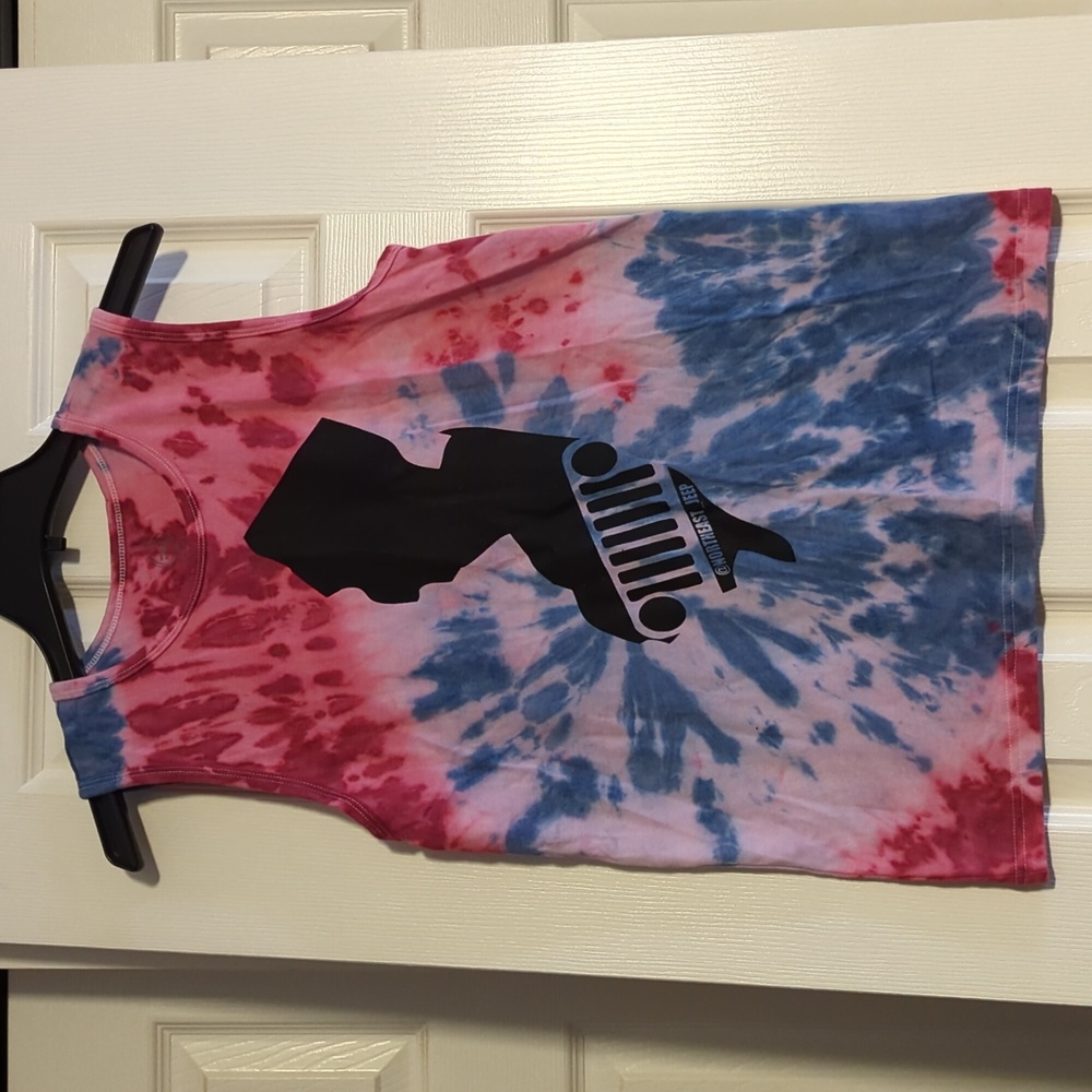 NWOT tie dye screen printed Northeast Jeep/NJ youth XXL/ 18 tank top